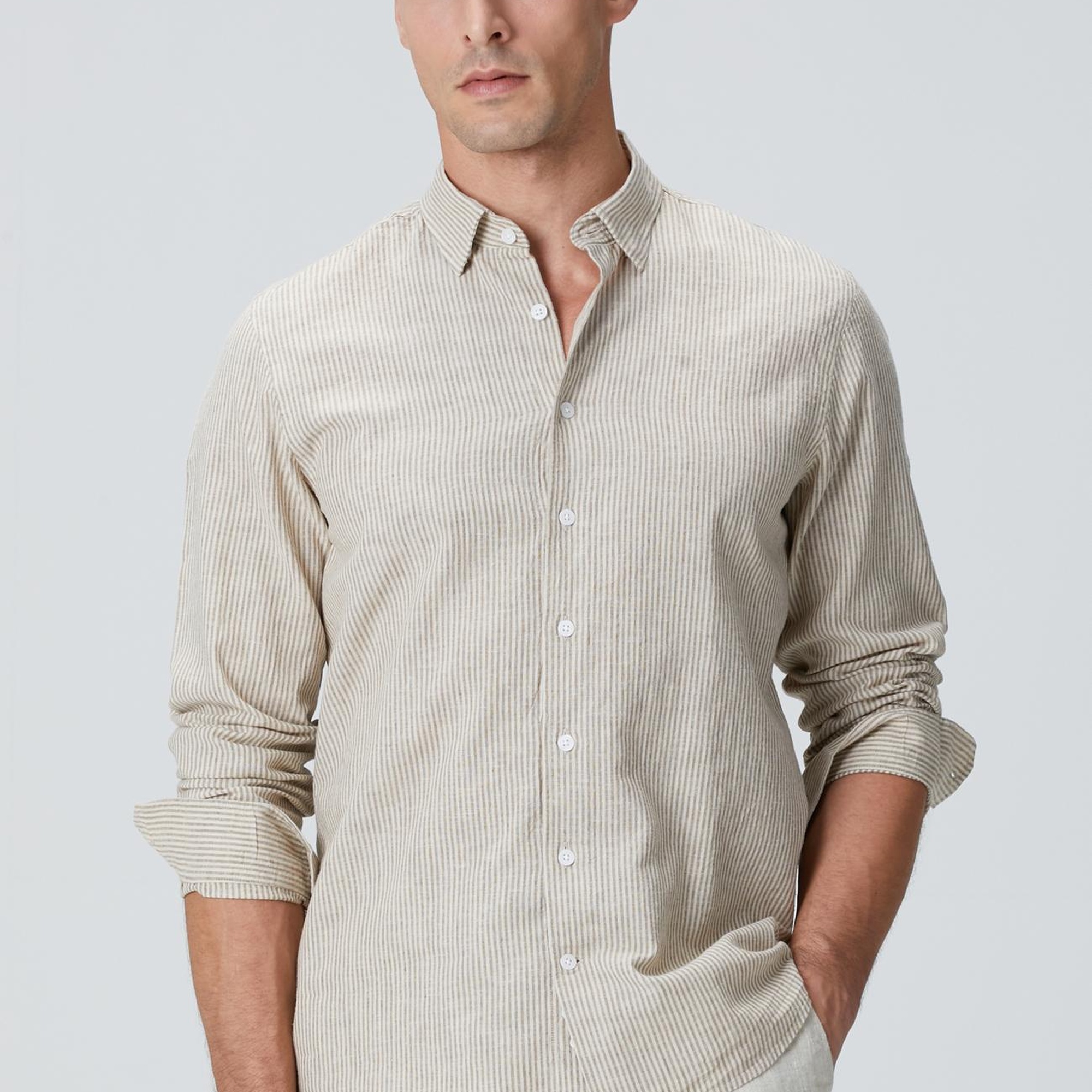 Network Erkek Vizon Keten Gömlek