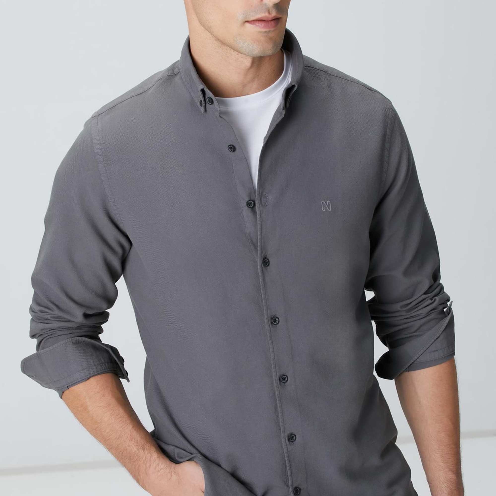Network Erkek Antrasit Gömlek
