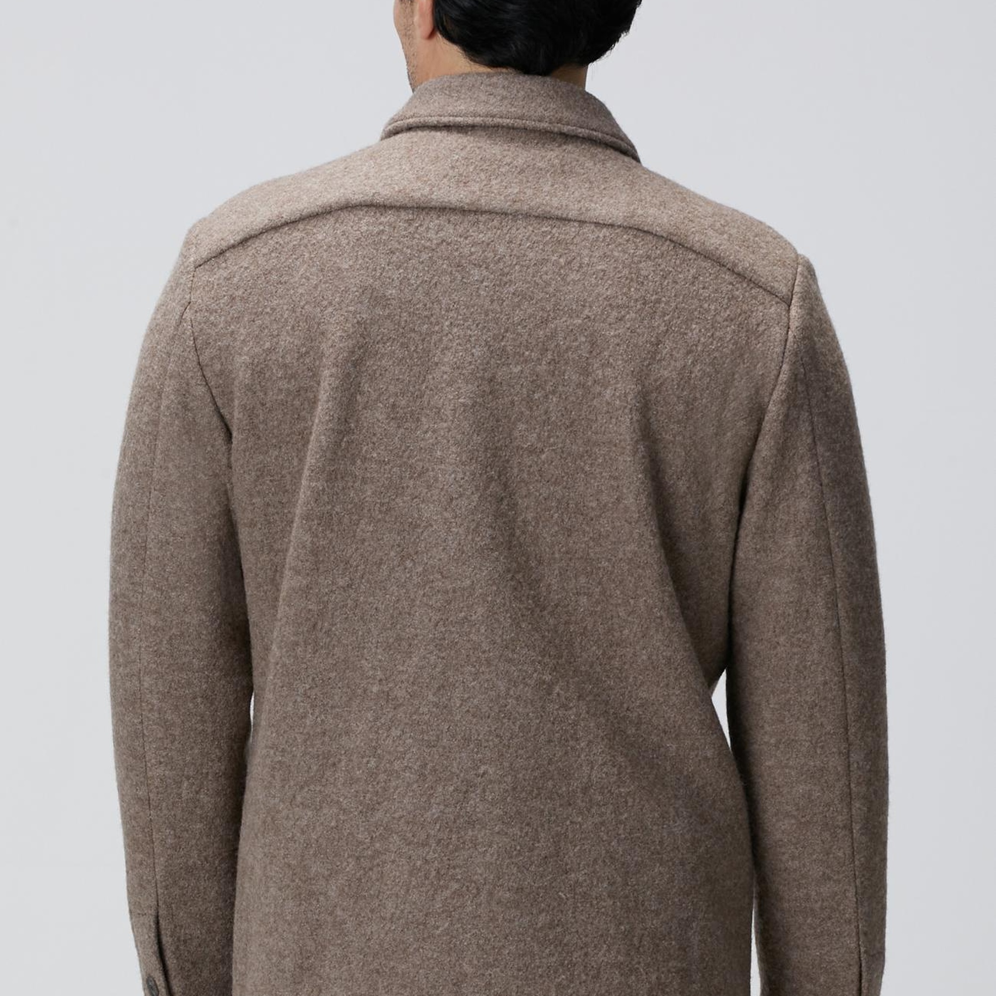 Network Erkek Bej Melanj Örme Yün Ceket