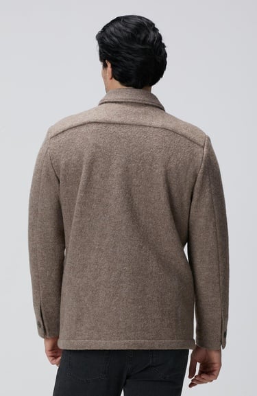  Network Erkek Bej Melanj Örme Yün Ceket