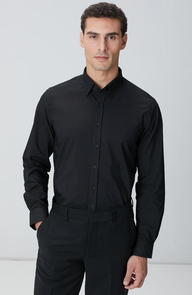  Network Erkek Siyah Petek Desen Gömlek