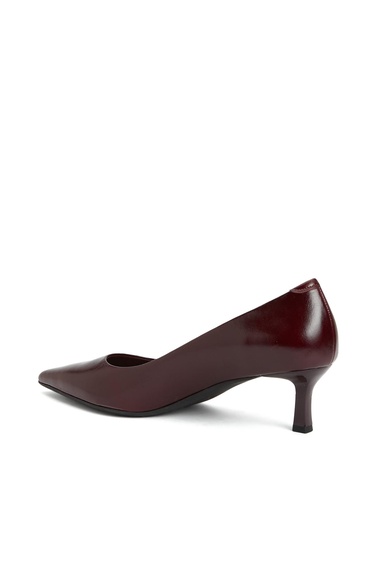  Divarese Kadın Bordo Deri Topuklu Ayakkabı