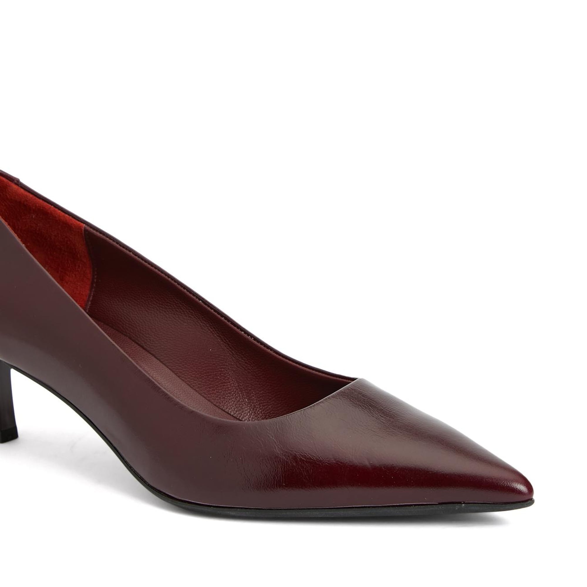 Divarese Kadın Bordo Deri Topuklu Ayakkabı