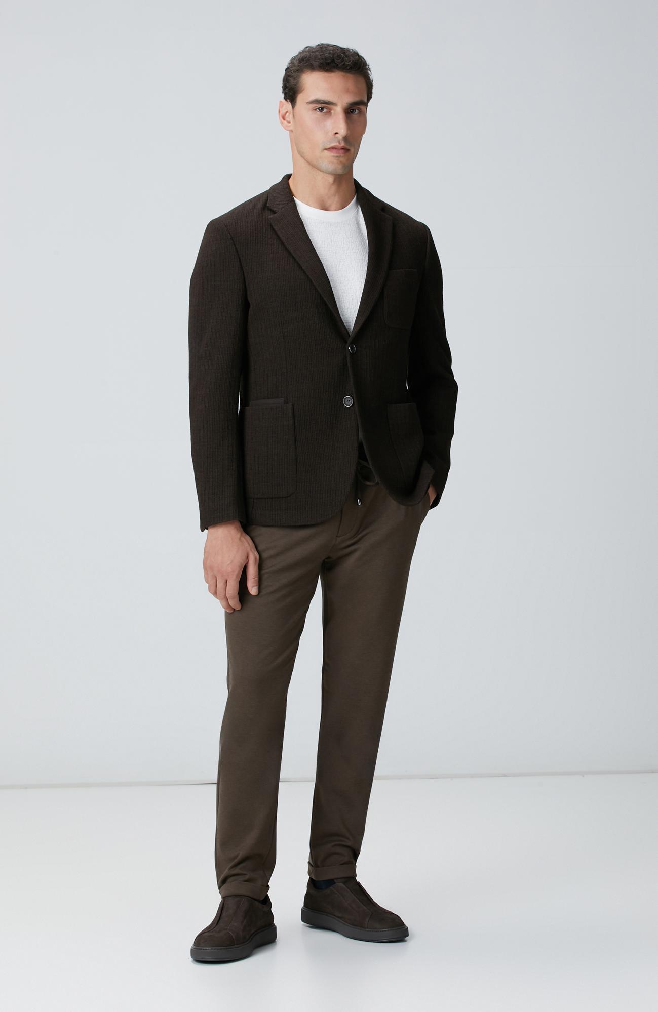  Network Erkek Acı Kahve Jogger Örme Pantolon