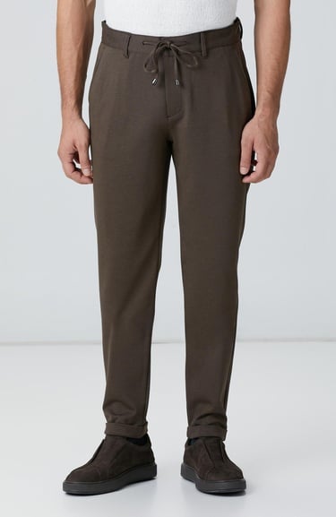  Network Erkek Acı Kahve Jogger Örme Pantolon