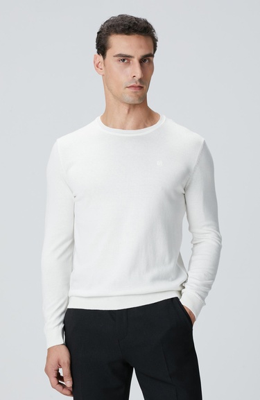  Network Erkek Kırık Beyaz Basic Kazak