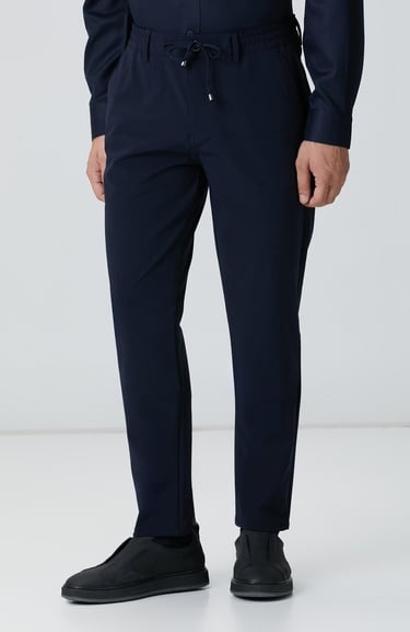  Network Erkek Lacivert Dokuma Jogger Pantolon