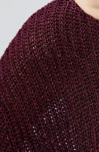  Network Kadın Bordo Truvakar Kol Triko Kazak