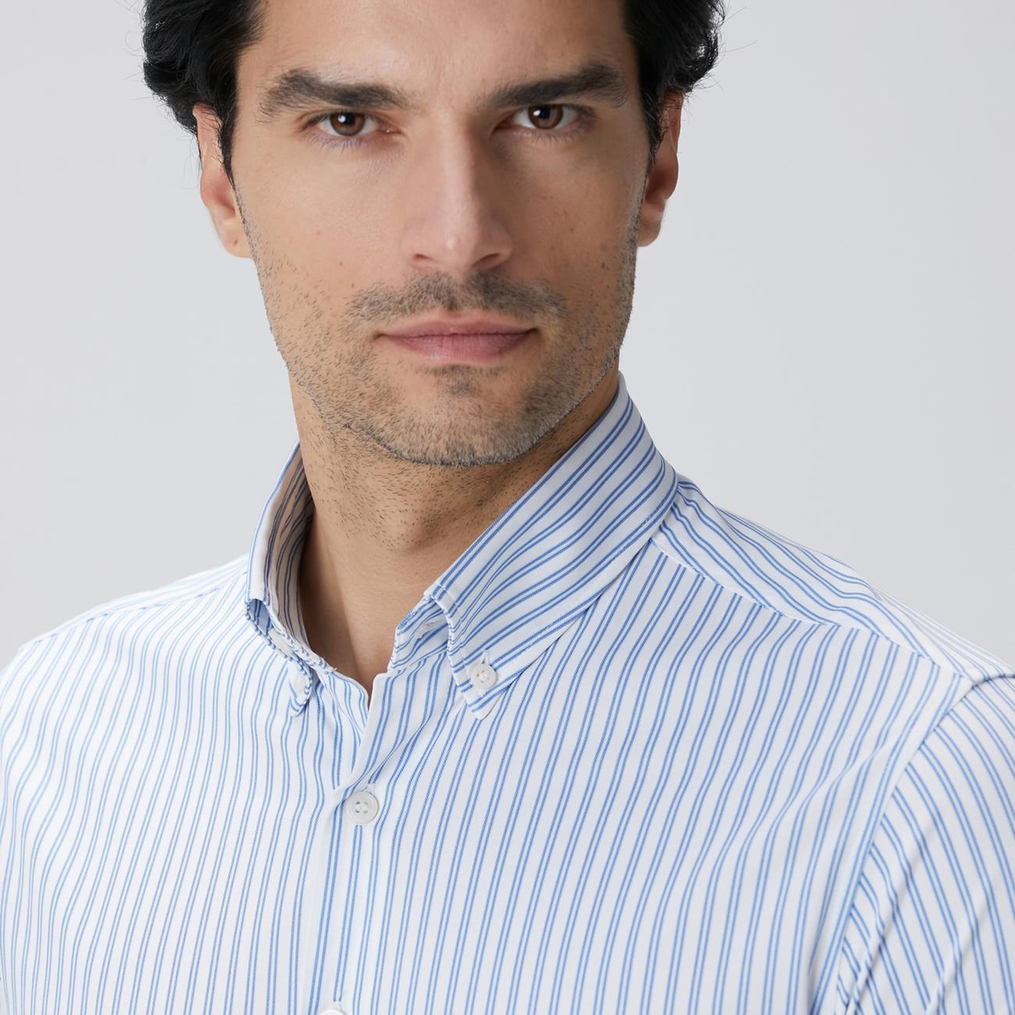 Network Erkek N-Tech Mavi Beyaz Çizgili Gömlek