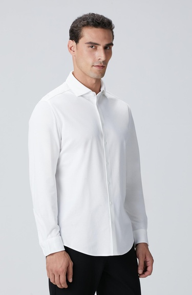  Network Erkek N-Tech Beyaz Örme Gömlek