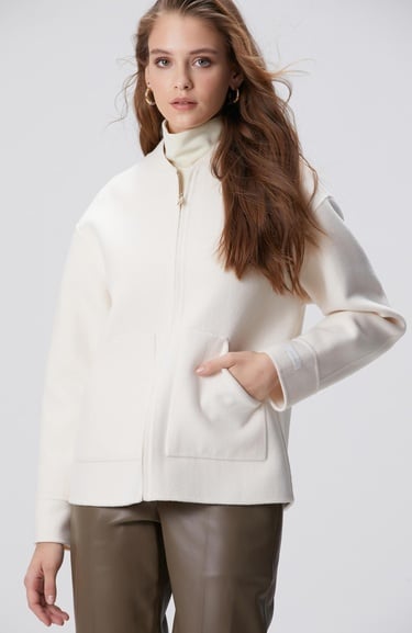  Network Kadın Limited Kırık Beyaz Yün Mont
