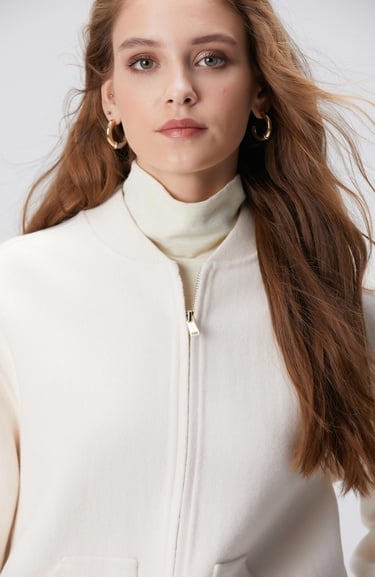  Network Kadın Limited Kırık Beyaz Yün Mont