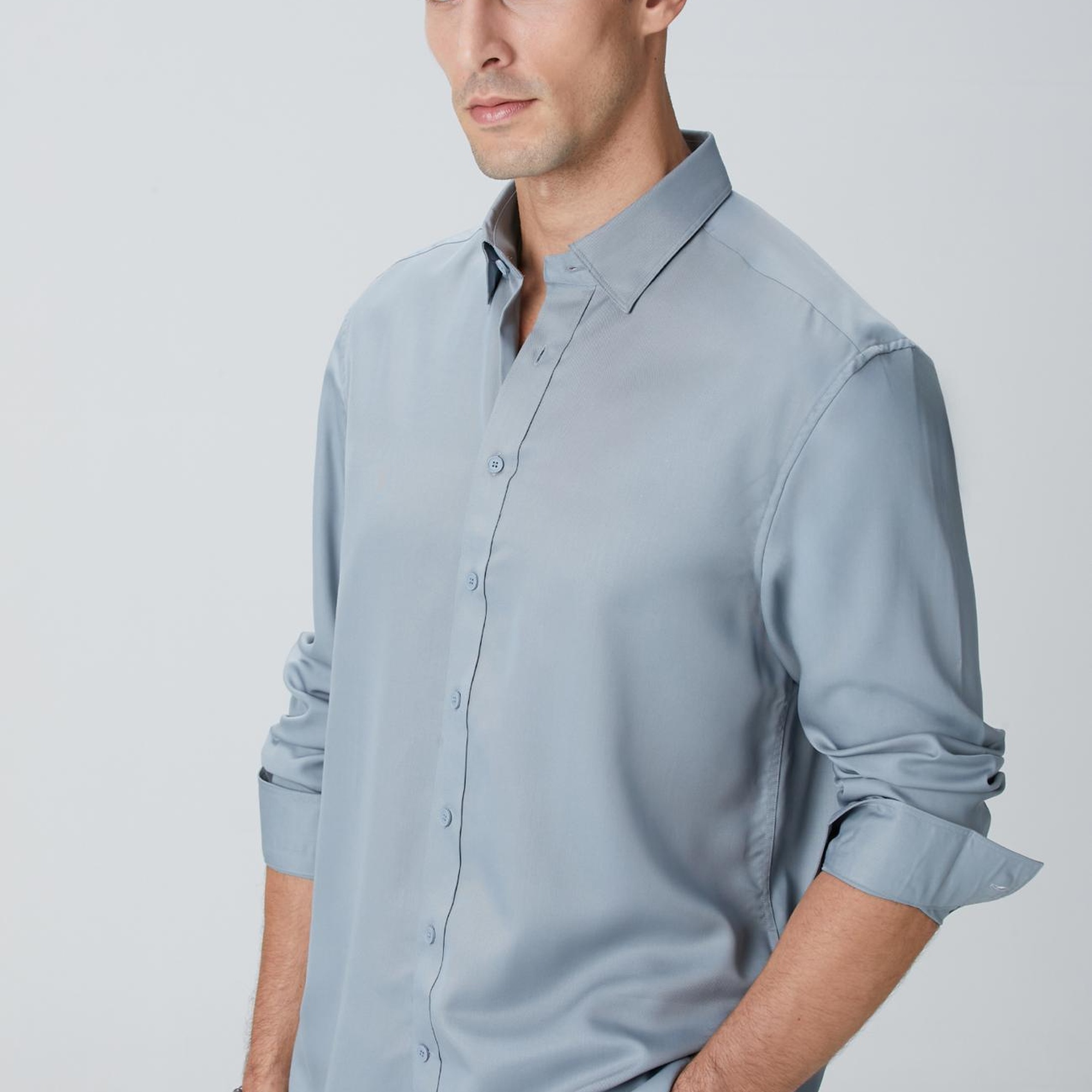 Network Erkek Mint Nane Lyocell Gömlek