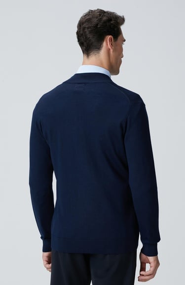  Network Erkek Lacivert Yün Karışımlı Triko Hırka