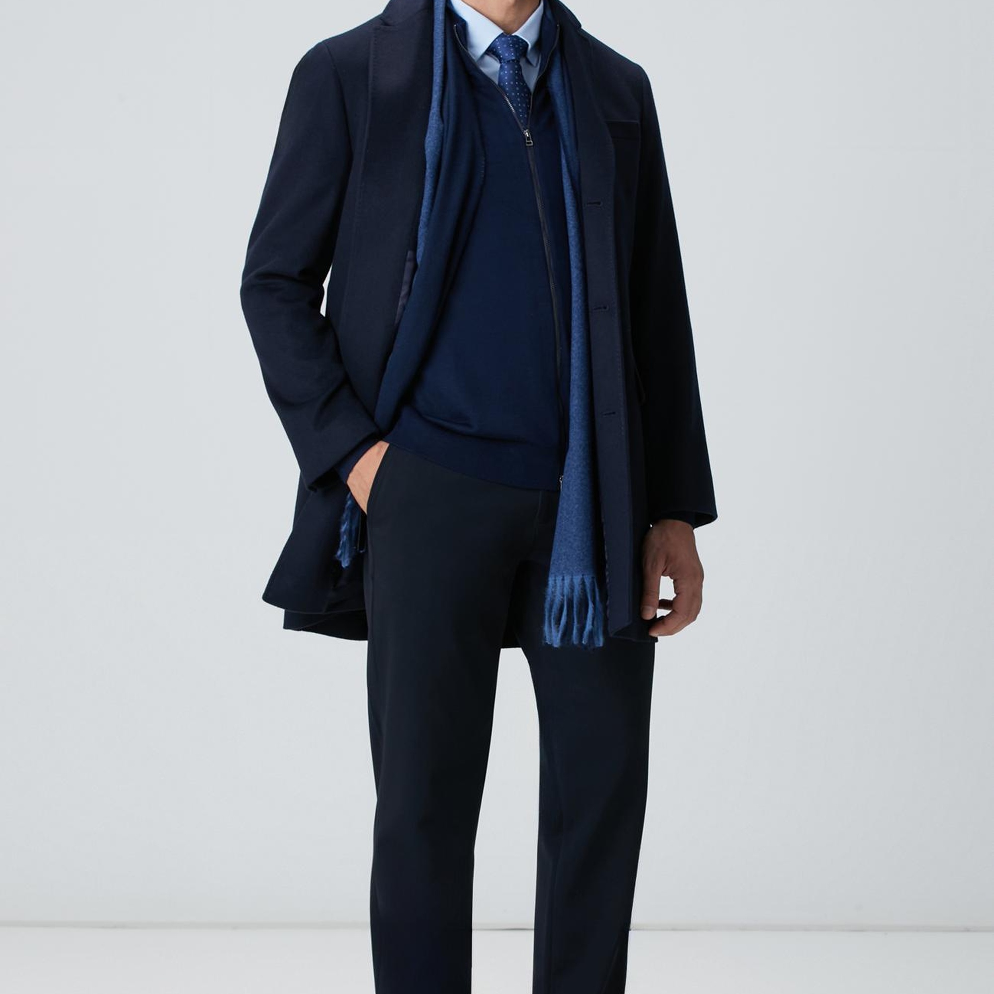 Network Erkek Lacivert Yün Karışımlı Triko Hırka