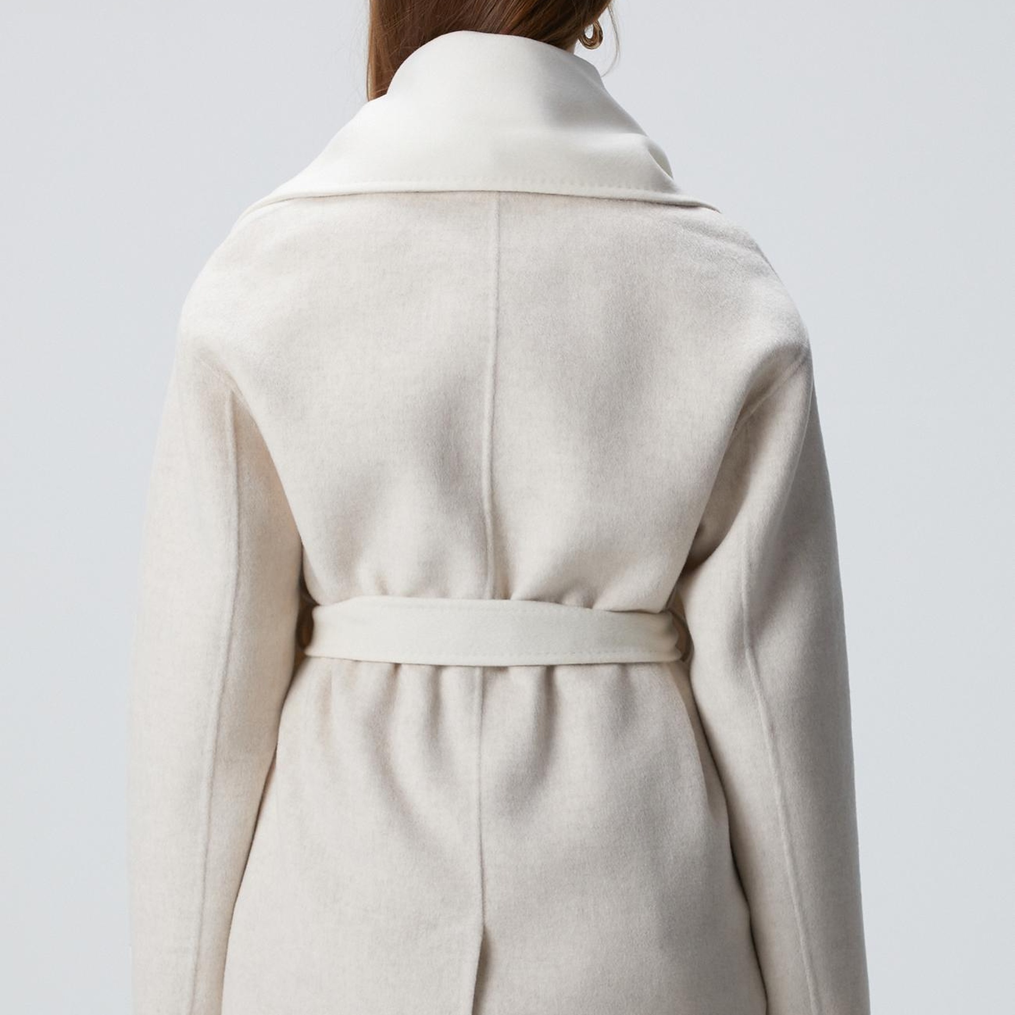 Network Kadın Limited Bej Melanj Handmade Yün Kaban