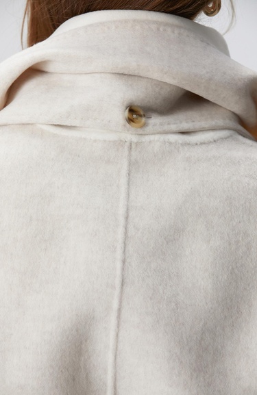  Network Kadın Limited Bej Melanj Handmade Yün Kaban