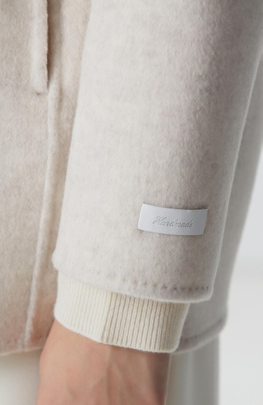  Network Kadın Limited Bej Melanj Handmade Yün Kaban