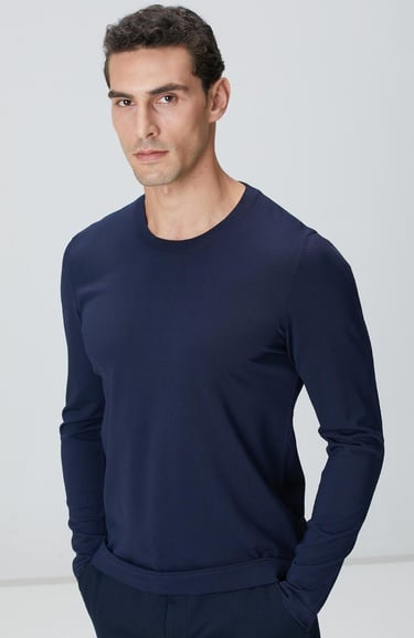  Network Erkek N-Tech Lacivert Basic Triko Kazak