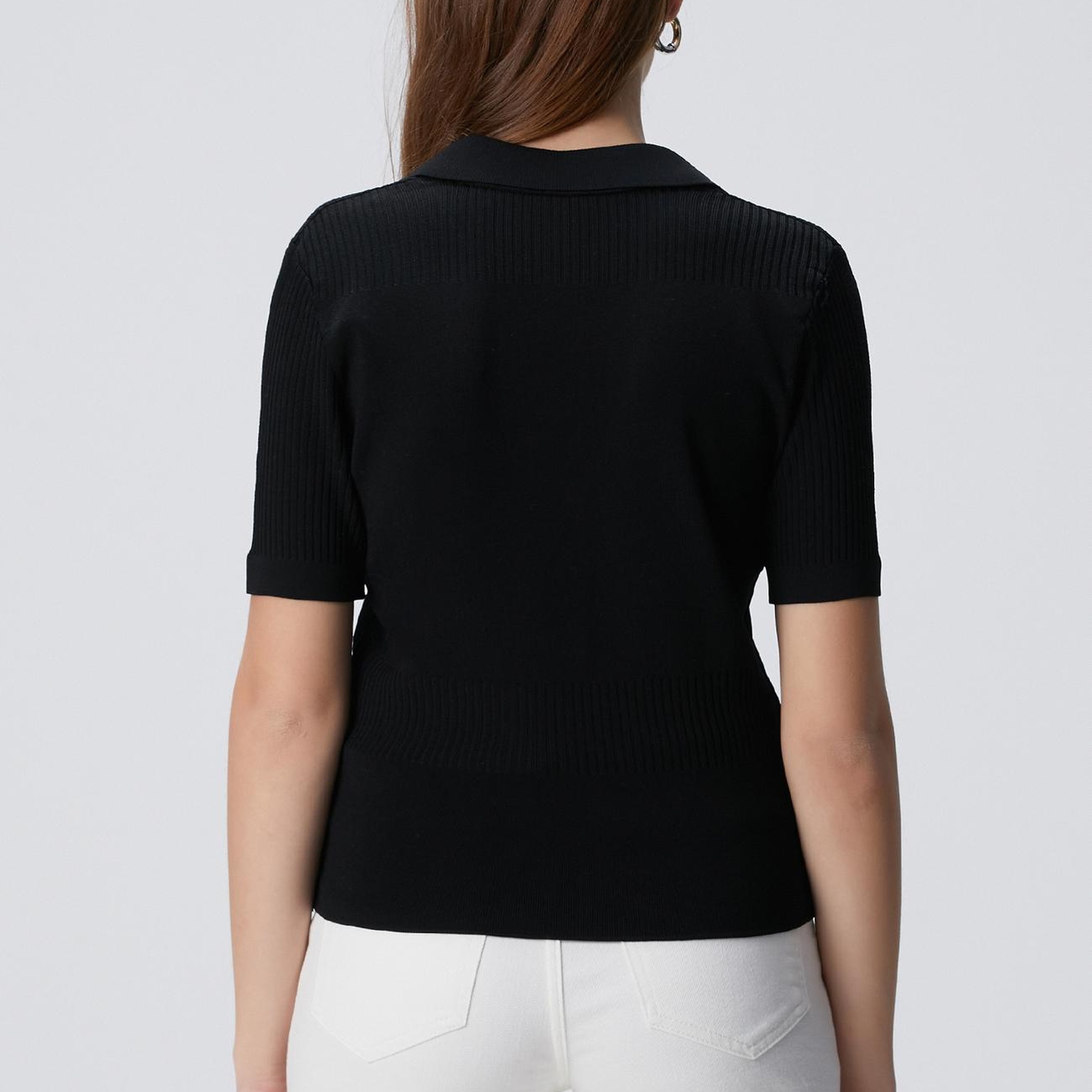 Network Kadın Siyah Düğme Detaylı Kazak