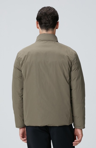  Network Erkek Haki Dik Yaka Çift Taraflı Mont
