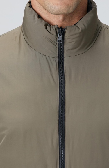  Network Erkek Haki Dik Yaka Çift Taraflı Mont