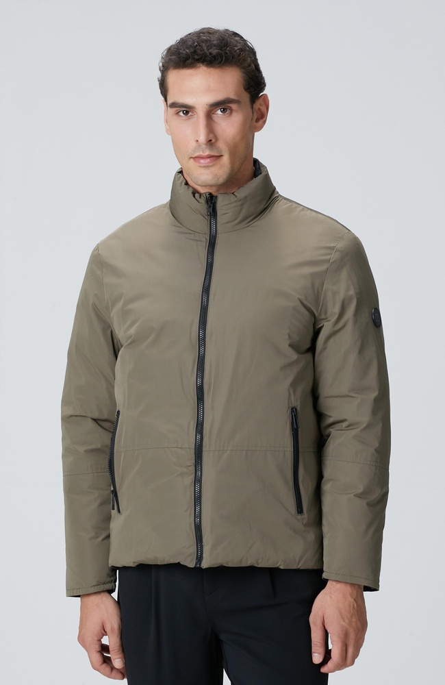  Network Erkek Haki Dik Yaka Çift Taraflı Mont