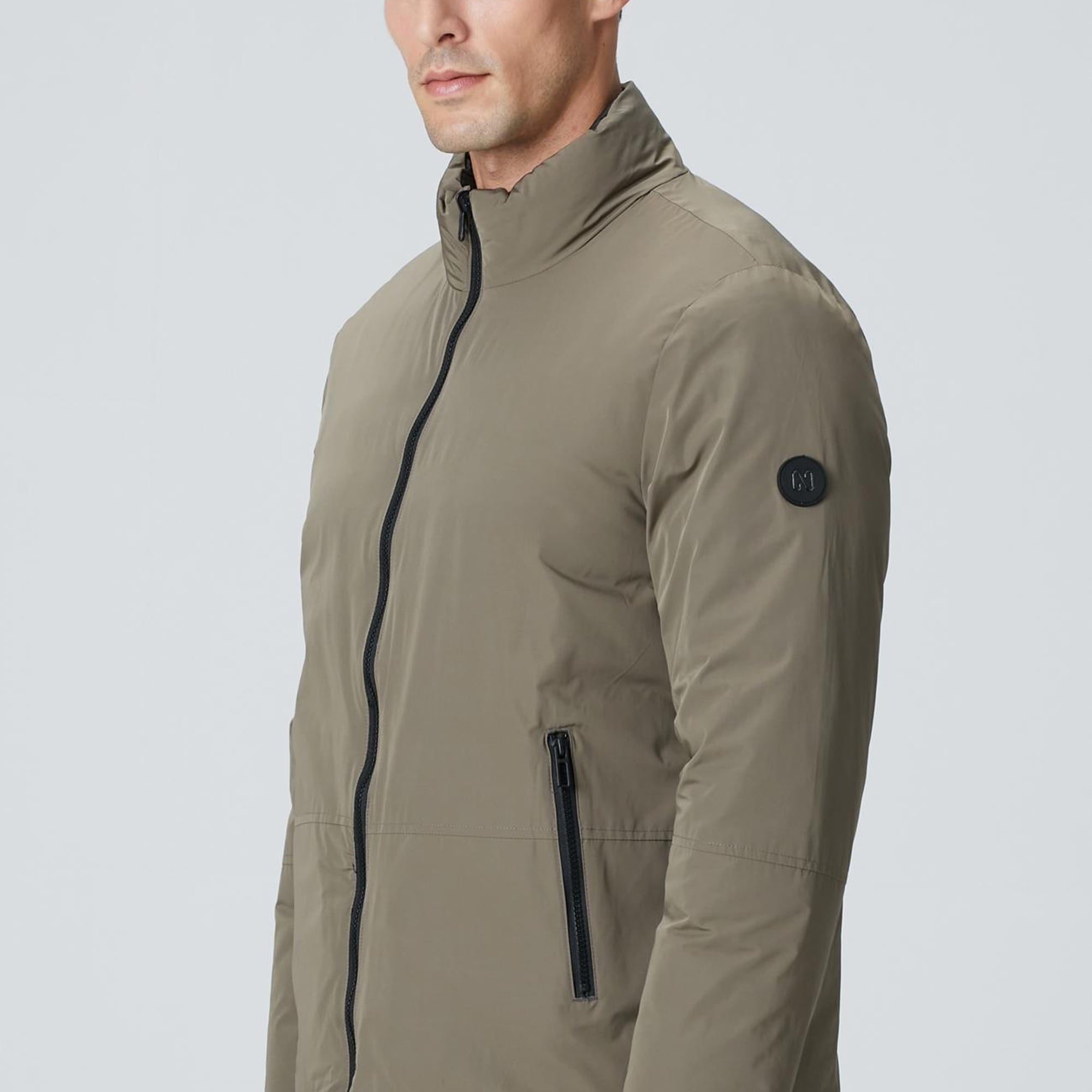 Network Erkek Haki Dik Yaka Çift Taraflı Mont