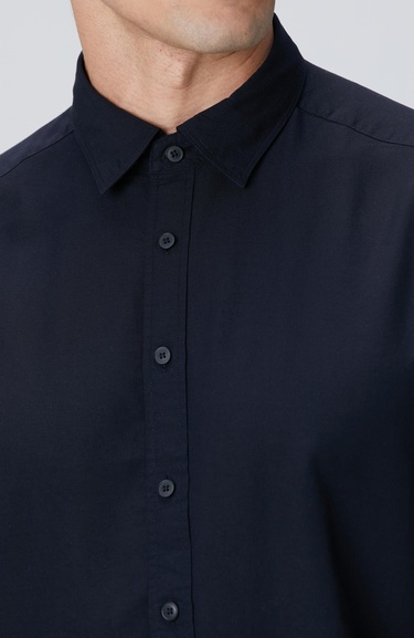  Network Erkek Lacivert Yün Karışımlı Gömlek