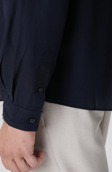  Network Erkek Lacivert Yün Karışımlı Gömlek