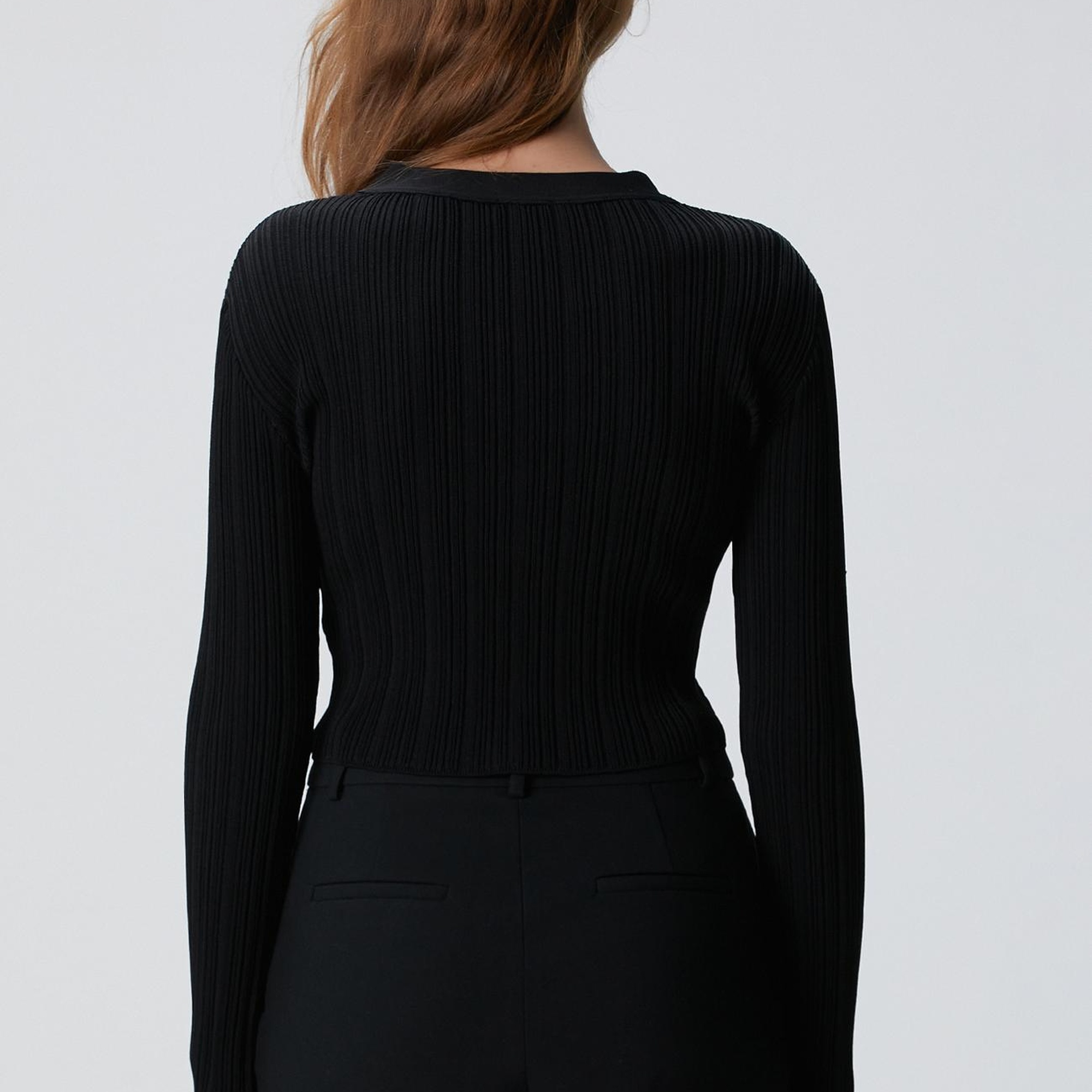 Network Kadın Siyah Crop Triko Hırka