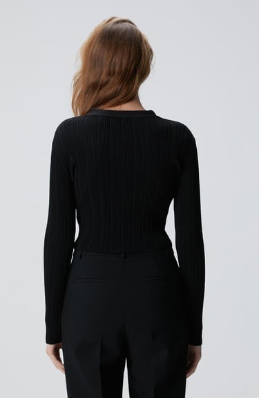  Network Kadın Siyah Crop Triko Hırka