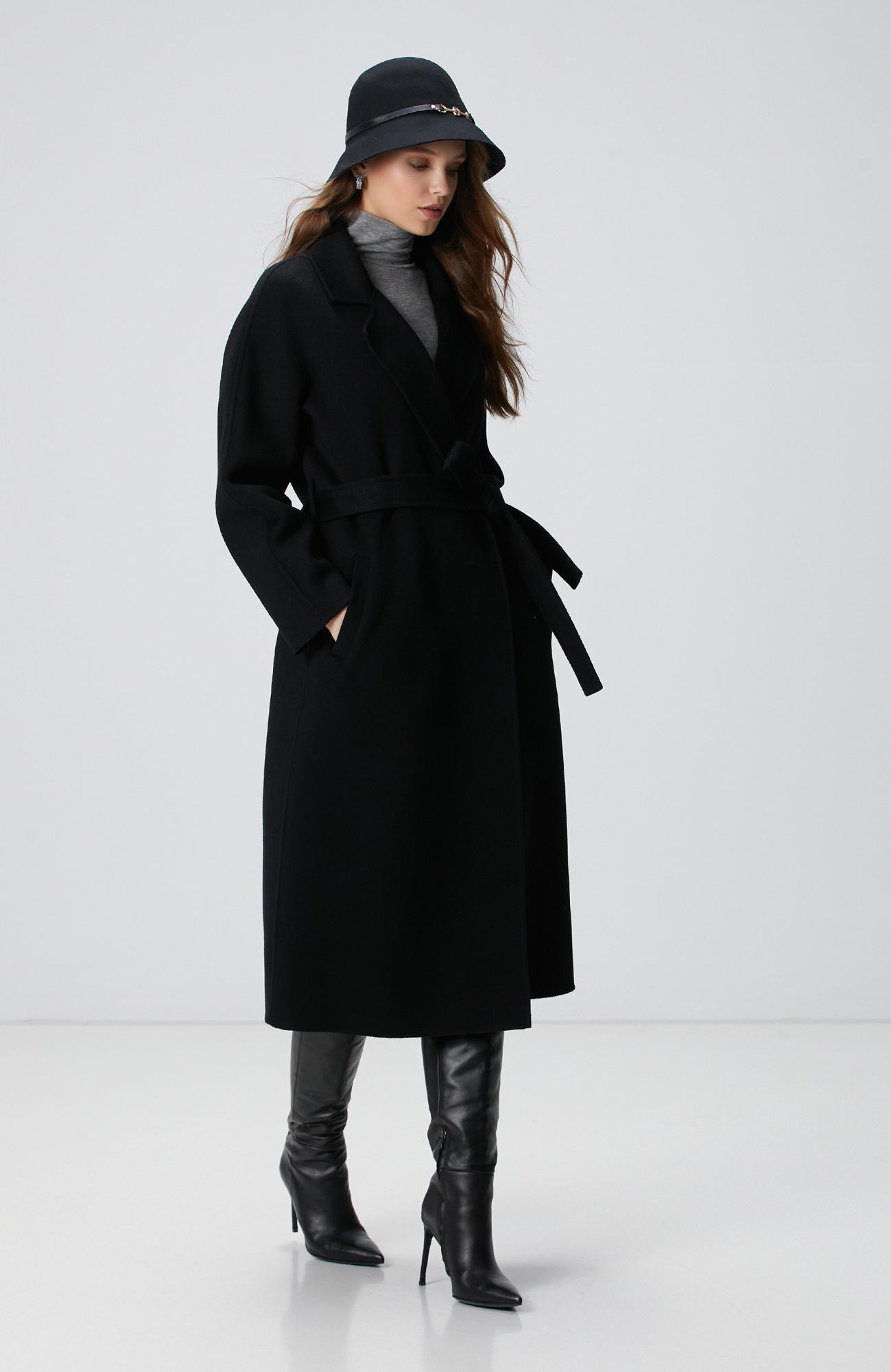  Network Kadın Limited Siyah Yün Karışımlı Manto