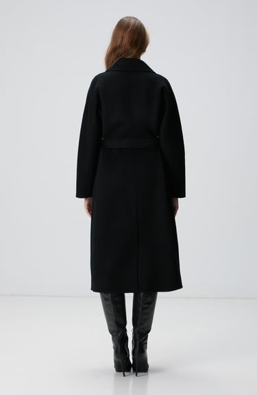  Network Kadın Limited Siyah Yün Karışımlı Manto
