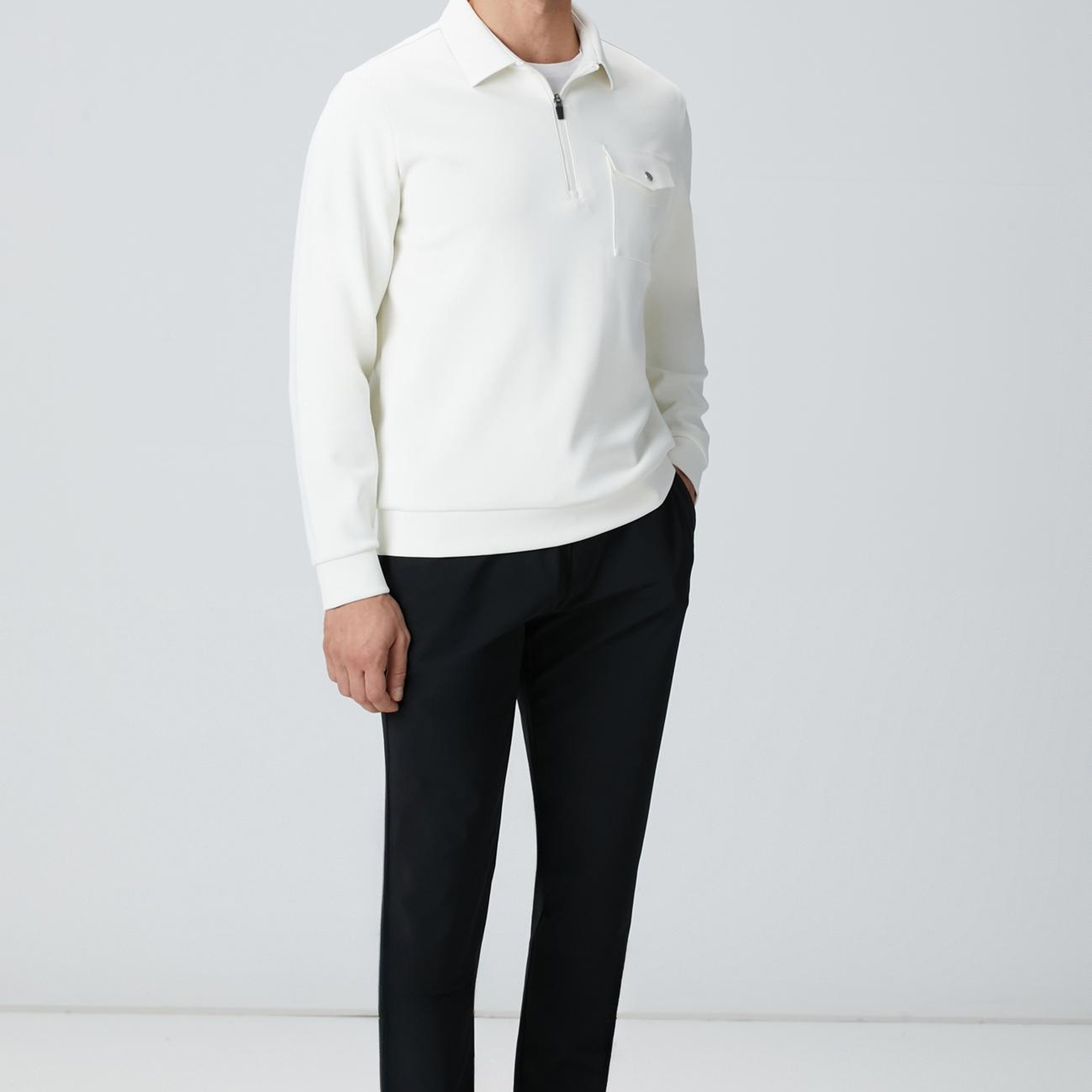 Network Erkek N-Tech Kırık Beyaz Sweatshirt