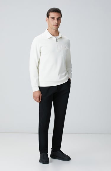  Network Erkek N-Tech Kırık Beyaz Sweatshirt