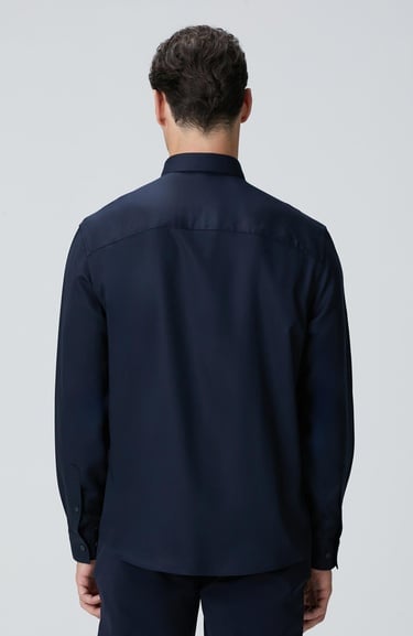  Network Erkek Lacivert Lyocell Gömlek