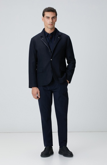  Network Erkek Lacivert Lyocell Gömlek