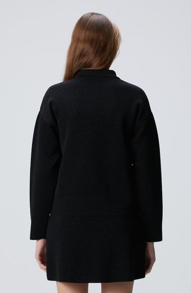  Network Kadın Siyah Simli Triko Ceket