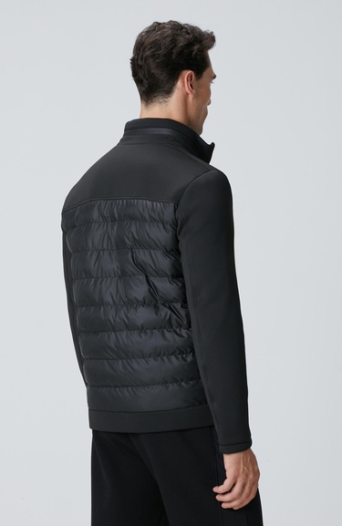  Network Erkek Siyah Scuba Garnili Kapitoneli Mont