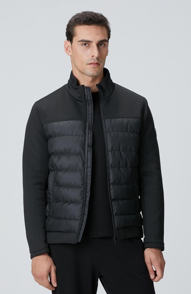  Network Erkek Siyah Scuba Garnili Kapitoneli Mont