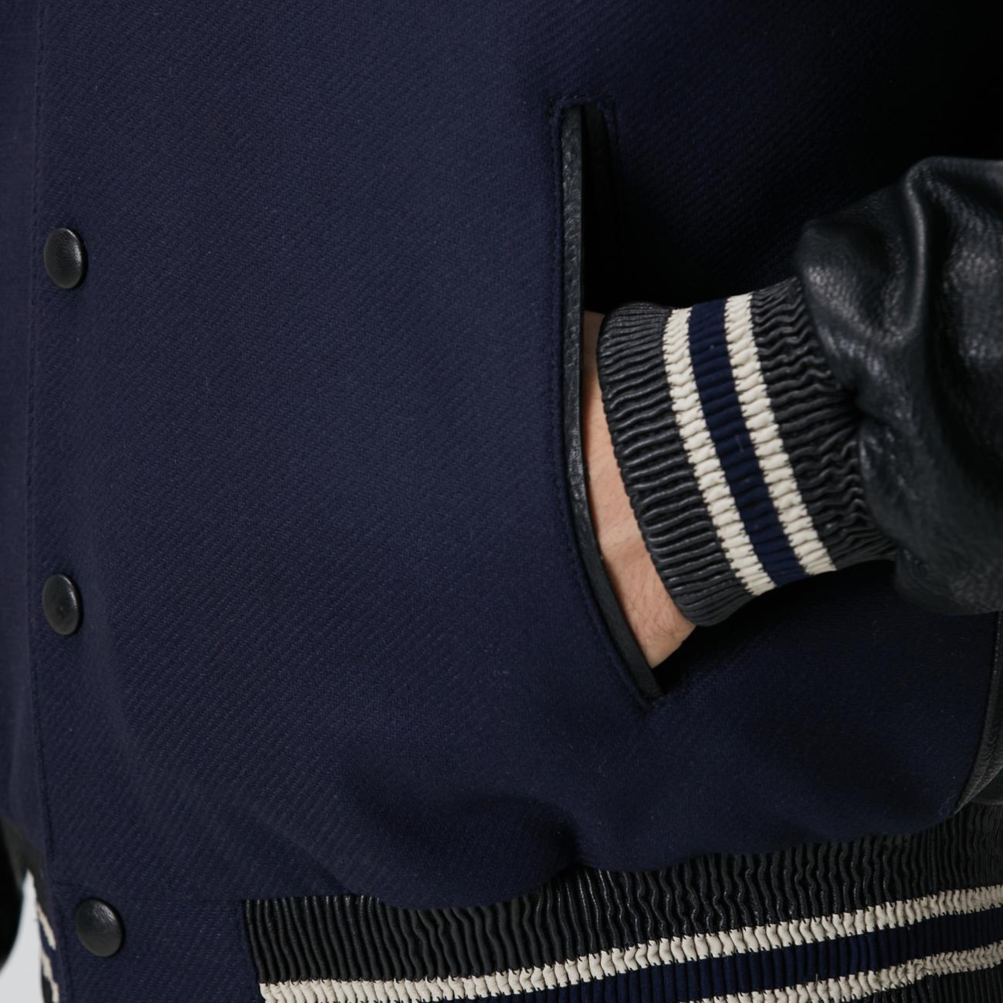 Network Erkek Lacivert Bomber Deri Ceket