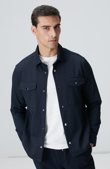  Network Erkek Lacivert Dış Gömlek