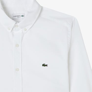  Lacoste Erkek Slim Fit Düğmeli Yaka Beyaz Gömlek