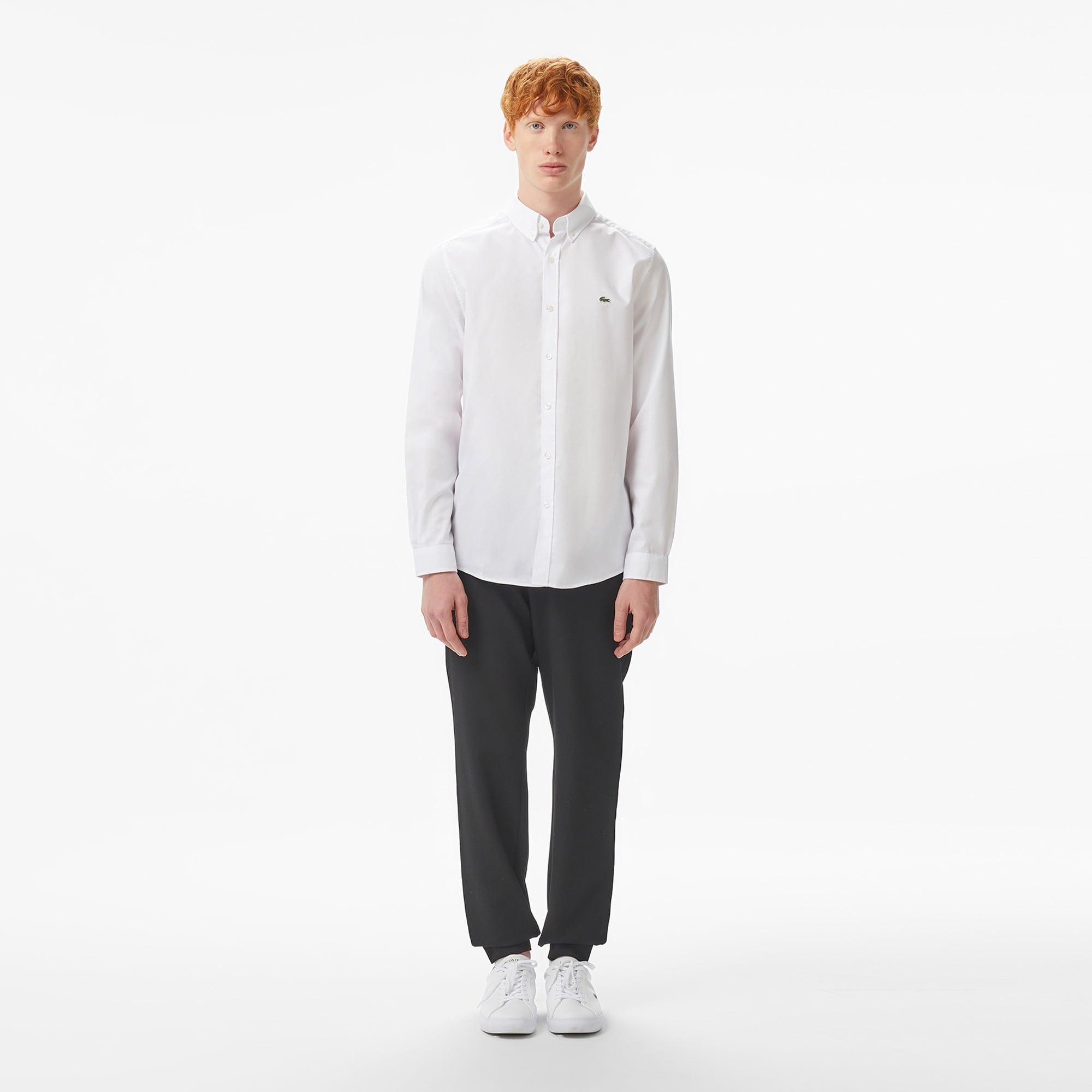 Lacoste Erkek Slim Fit Düğmeli Yaka Beyaz Gömlek