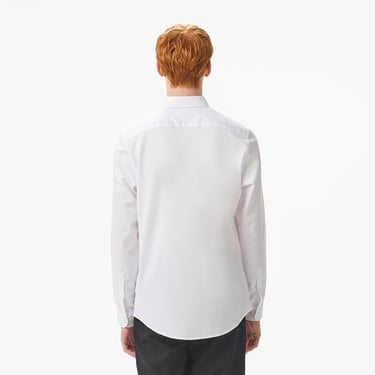  Lacoste Erkek Slim Fit Düğmeli Yaka Beyaz Gömlek