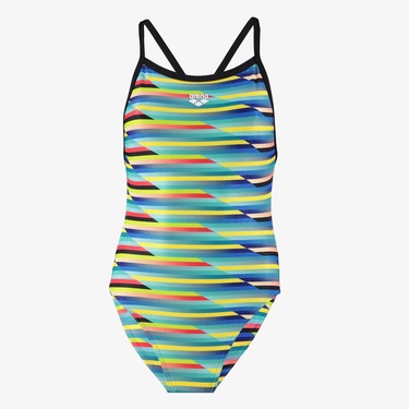  Arena Racing Stripe suit Xcriss Cross Kadın Siyah Mayo