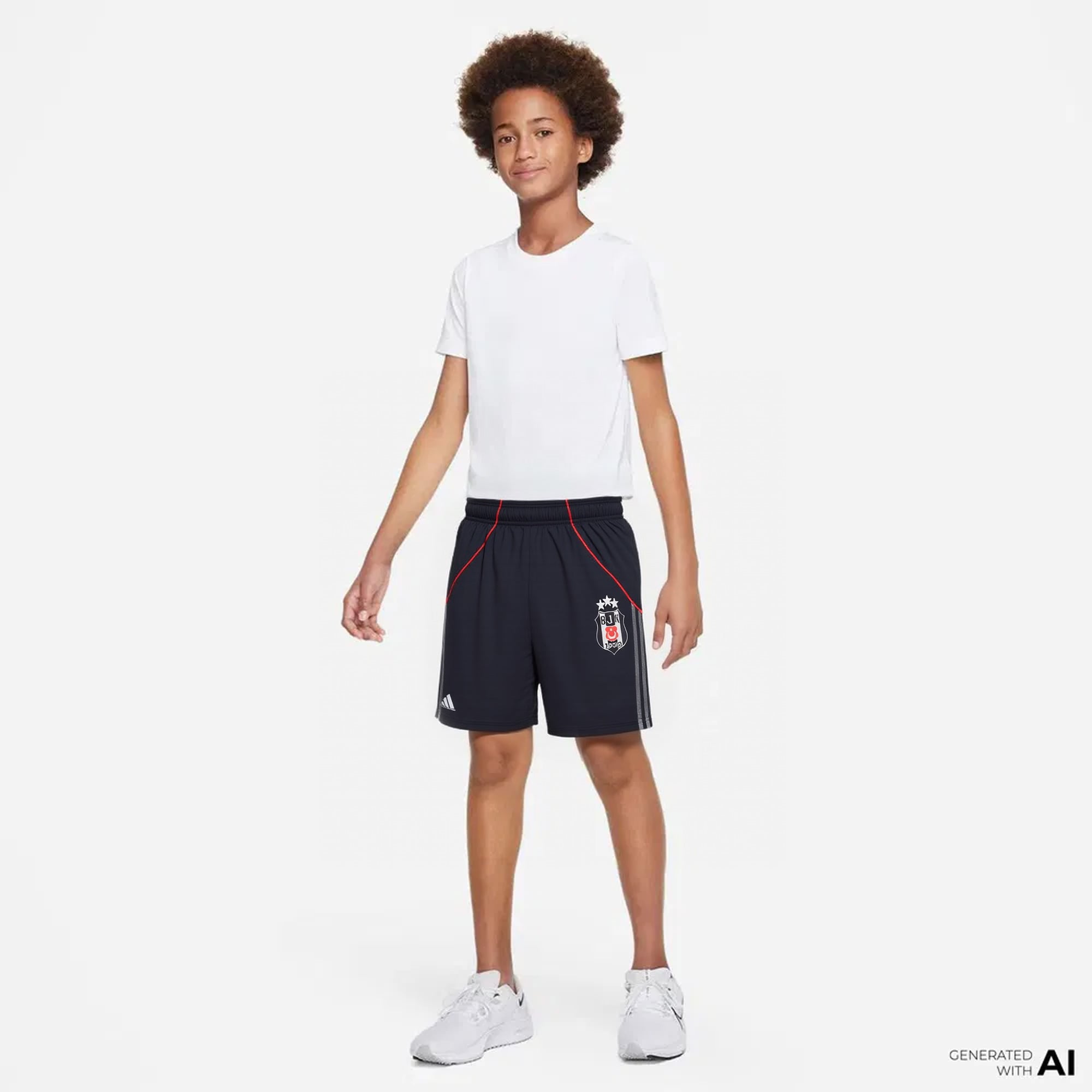  adidas Beşiktaş JK 25/26 Çocuk Siyah Alternatif Futbol Şortu