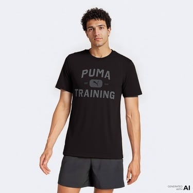  Puma Graphics Train Logo Rlxd T Erkek Siyah Antrenman T-Shirt