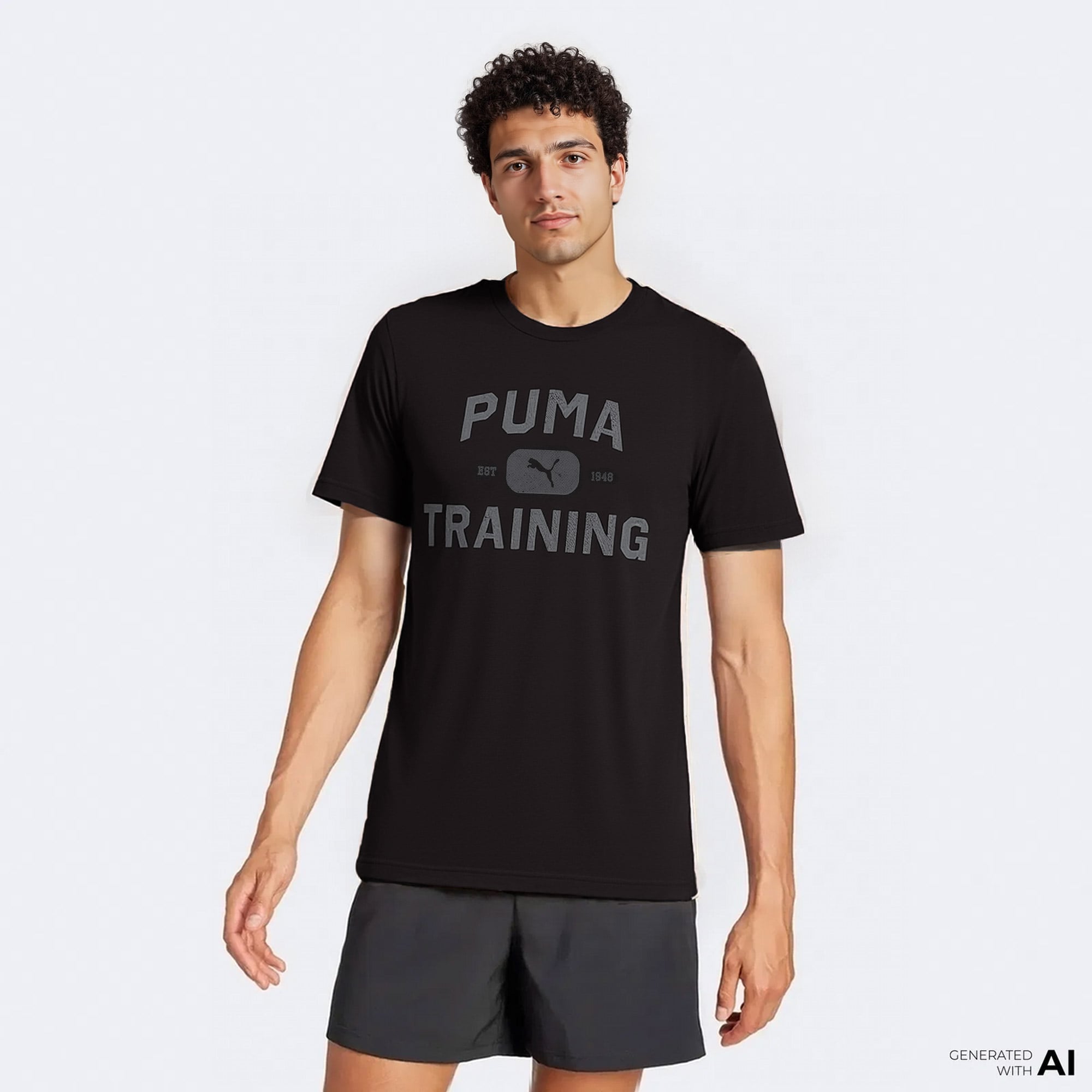  Puma Graphics Train Logo Rlxd T Erkek Siyah Antrenman T-Shirt